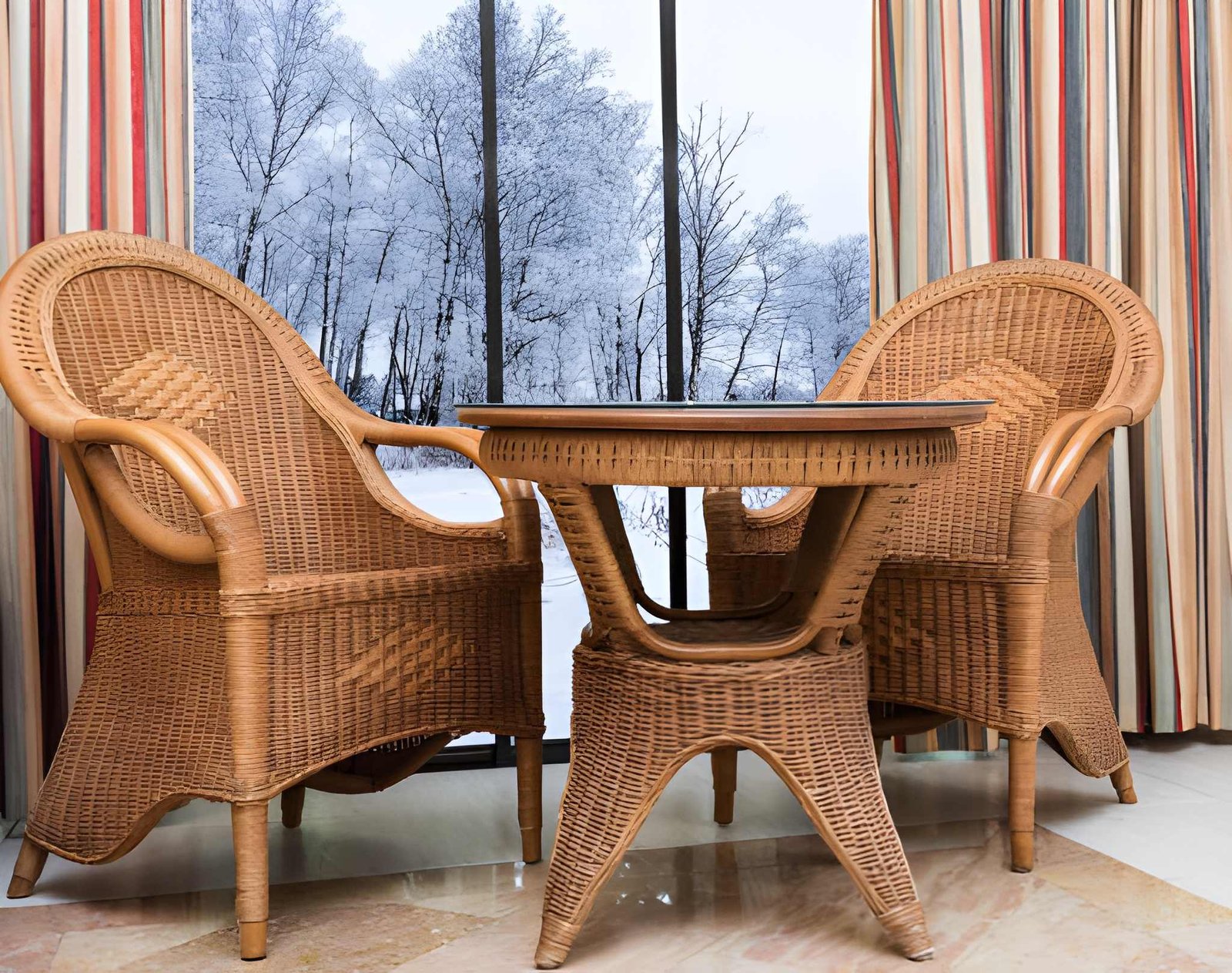 Outdoor wicker furniture protected from seasonal weather damage in Albany CA